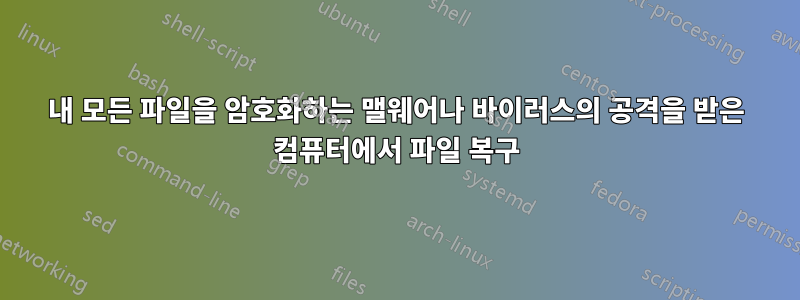 내 모든 파일을 암호화하는 맬웨어나 바이러스의 공격을 받은 컴퓨터에서 파일 복구