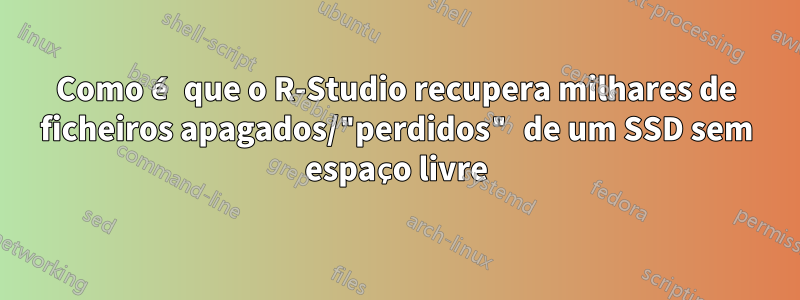 Como é que o R-Studio recupera milhares de ficheiros apagados/"perdidos" de um SSD sem espaço livre