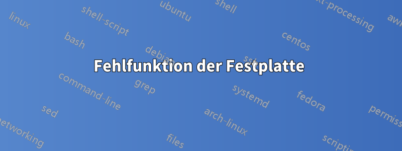 Fehlfunktion der Festplatte