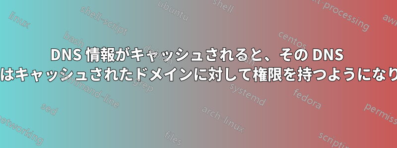 DNS 情報がキャッシュされると、その DNS サーバーはキャッシュされたドメインに対して権限を持つようになりますか?