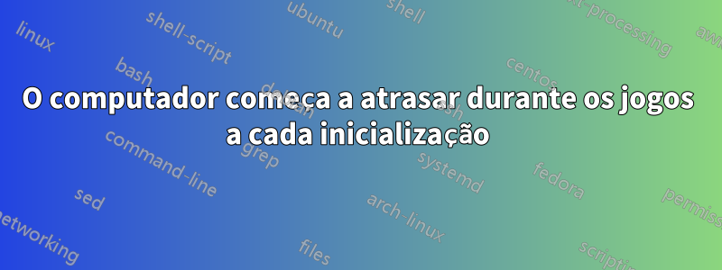 O computador começa a atrasar durante os jogos a cada inicialização