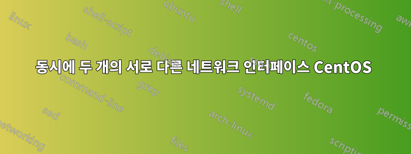 동시에 두 개의 서로 다른 네트워크 인터페이스 CentOS