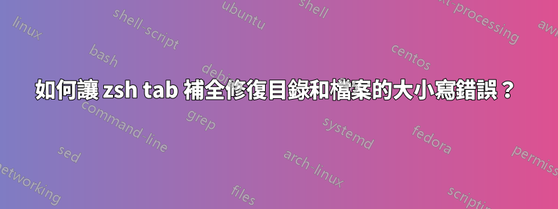 如何讓 zsh tab 補全修復目錄和檔案的大小寫錯誤？