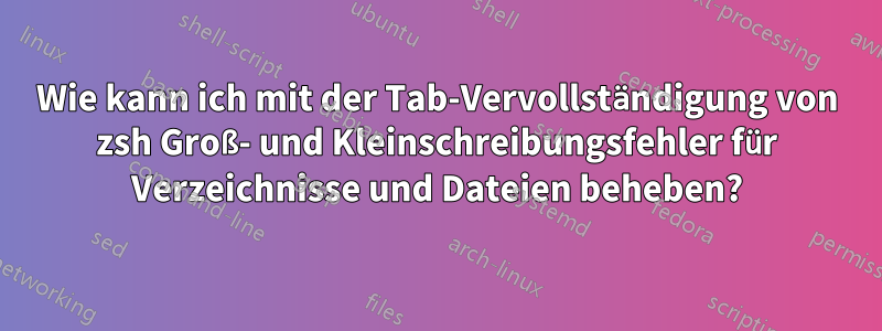 Wie kann ich mit der Tab-Vervollständigung von zsh Groß- und Kleinschreibungsfehler für Verzeichnisse und Dateien beheben?