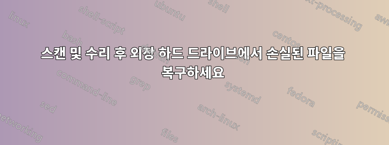 스캔 및 수리 후 외장 하드 드라이브에서 손실된 파일을 복구하세요