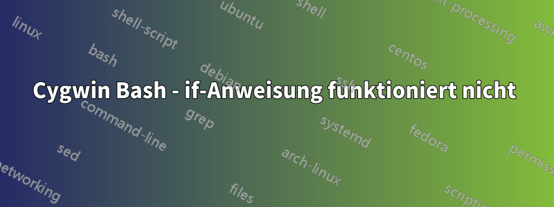 Cygwin Bash - if-Anweisung funktioniert nicht