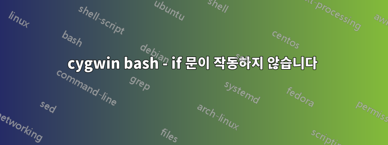 cygwin bash - if 문이 작동하지 않습니다