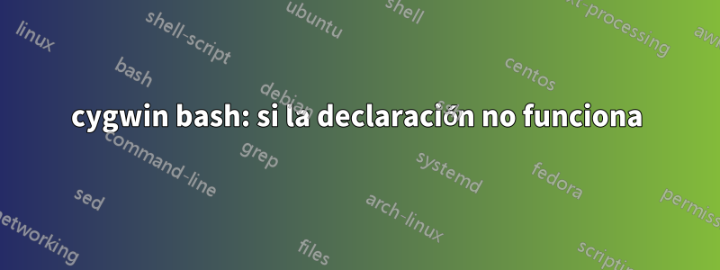 cygwin bash: si la declaración no funciona