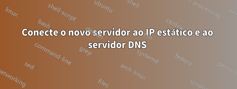 Conecte o novo servidor ao IP estático e ao servidor DNS