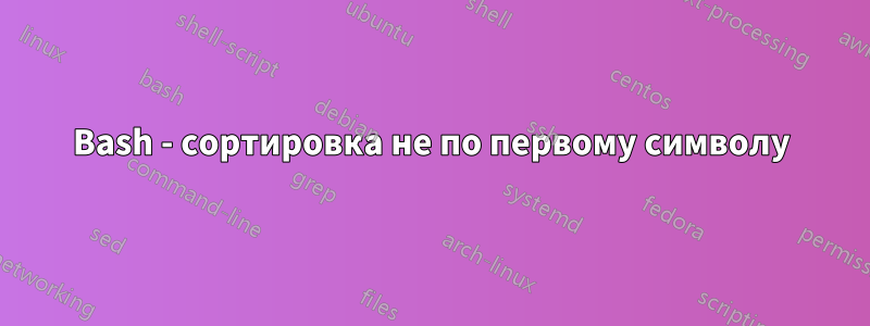 Bash - сортировка не по первому символу