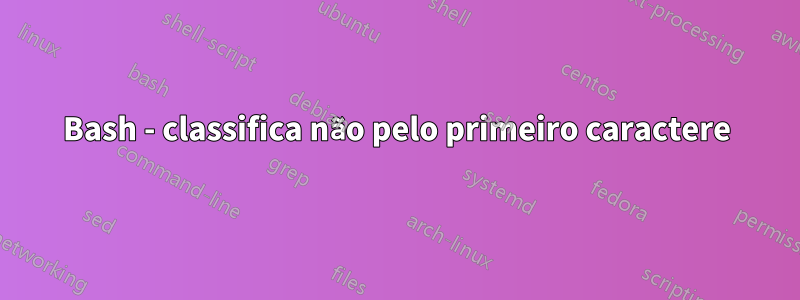 Bash - classifica não pelo primeiro caractere