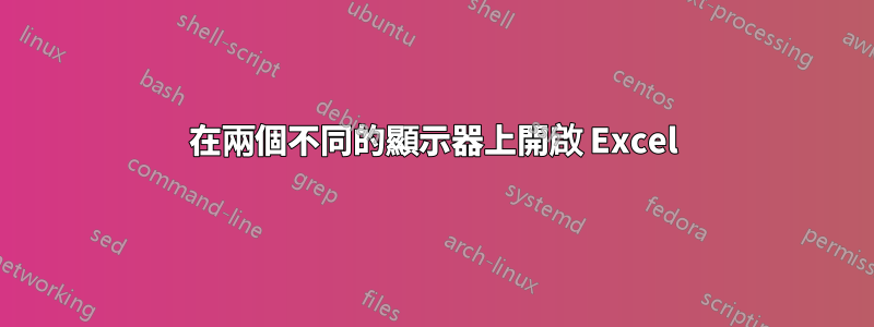 在兩個不同的顯示器上開啟 Excel