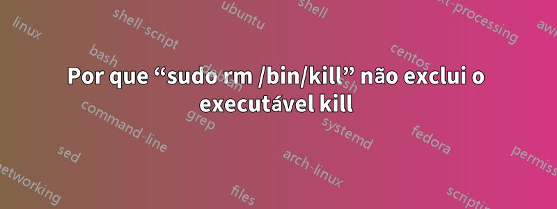 Por que “sudo rm /bin/kill” não exclui o executável kill