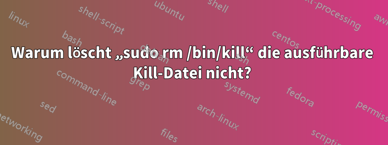 Warum löscht „sudo rm /bin/kill“ die ausführbare Kill-Datei nicht?