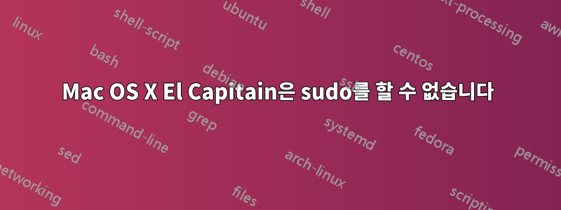 Mac OS X El Capitain은 sudo를 할 수 없습니다