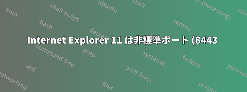 Internet Explorer 11 は非標準ポート (8443) で HTTPS にアクセスできませんか?