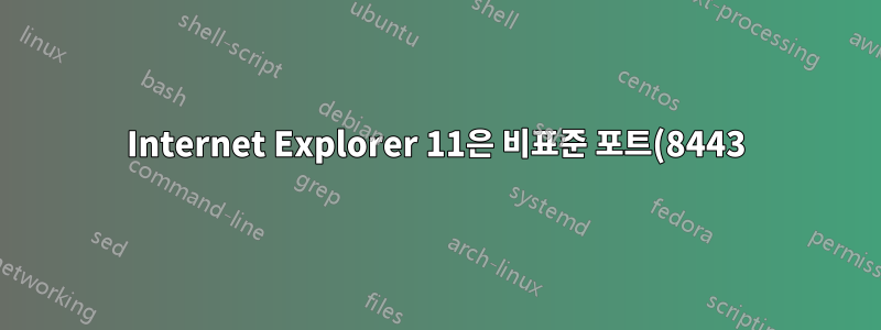 Internet Explorer 11은 비표준 포트(8443)에서 HTTPS에 액세스할 수 없습니까?
