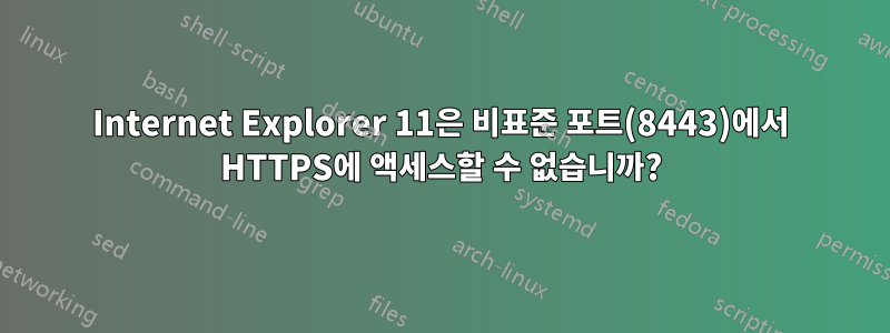 Internet Explorer 11은 비표준 포트(8443)에서 HTTPS에 액세스할 수 없습니까?