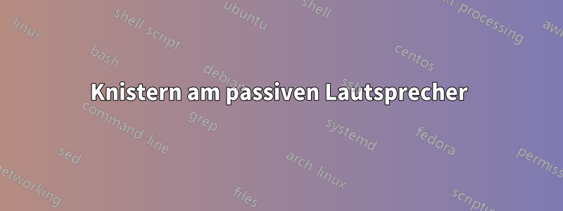 Knistern am passiven Lautsprecher