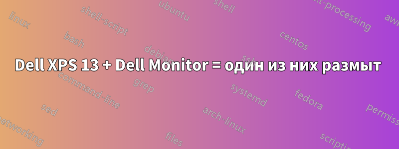 Dell XPS 13 + Dell Monitor = один из них размыт