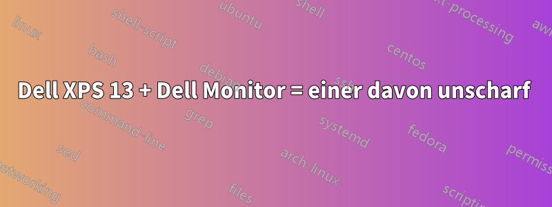 Dell XPS 13 + Dell Monitor = einer davon unscharf