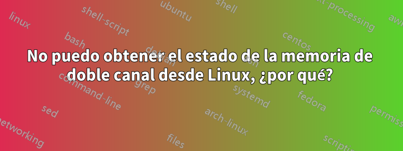 No puedo obtener el estado de la memoria de doble canal desde Linux, ¿por qué?