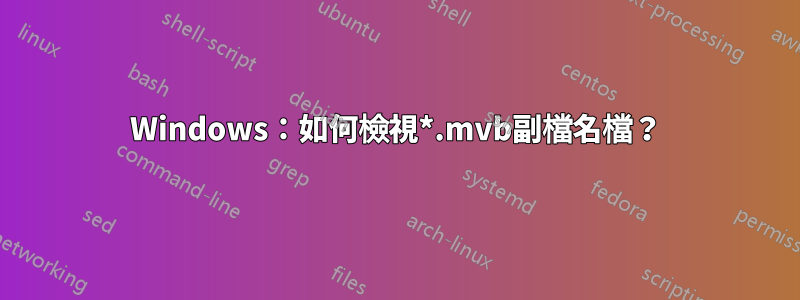 Windows：如何檢視*.mvb副檔名檔？