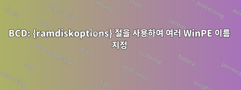 BCD: {ramdiskoptions} 절을 사용하여 여러 WinPE 이름 지정