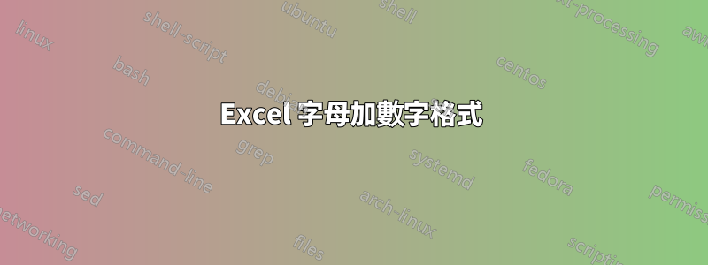 Excel 字母加數字格式