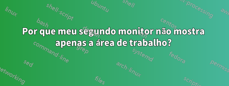 Por que meu segundo monitor não mostra apenas a área de trabalho?