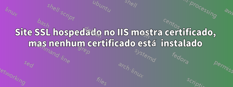 Site SSL hospedado no IIS mostra certificado, mas nenhum certificado está instalado