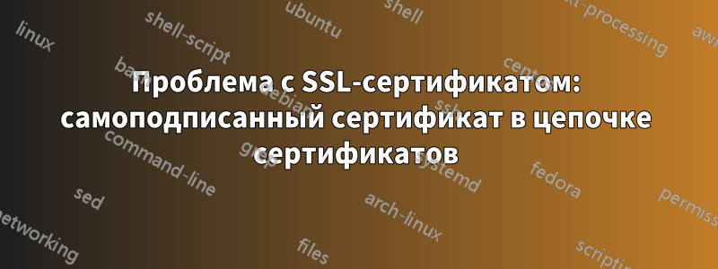 Проблема с SSL-сертификатом: самоподписанный сертификат в цепочке сертификатов