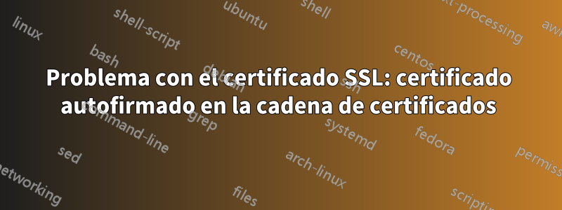 Problema con el certificado SSL: certificado autofirmado en la cadena de certificados