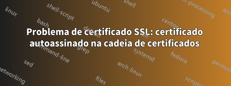 Problema de certificado SSL: certificado autoassinado na cadeia de certificados