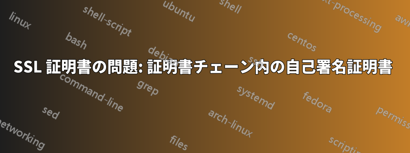 SSL 証明書の問題: 証明書チェーン内の自己署名証明書