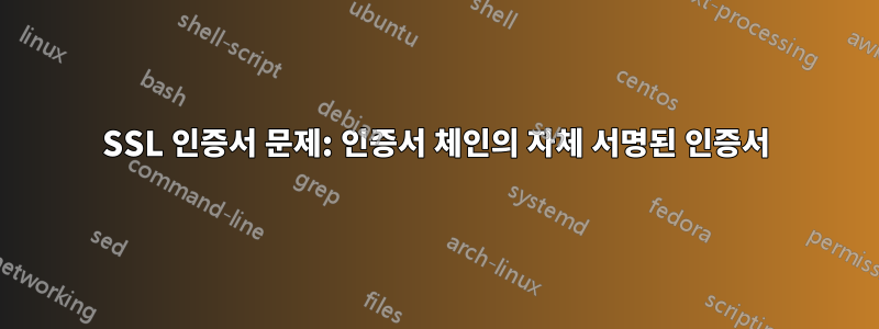 SSL 인증서 문제: 인증서 체인의 자체 서명된 인증서