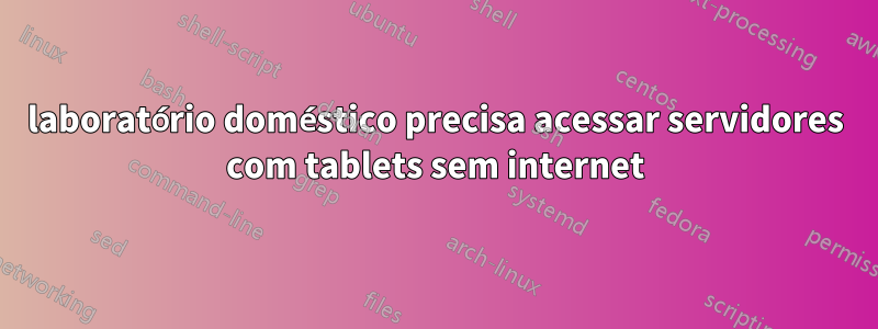 laboratório doméstico precisa acessar servidores com tablets sem internet