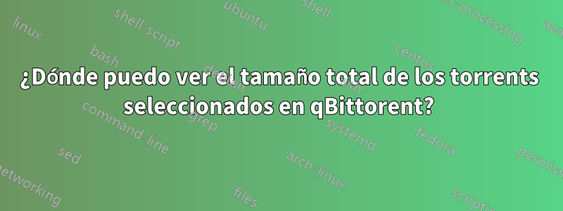 ¿Dónde puedo ver el tamaño total de los torrents seleccionados en qBittorent?