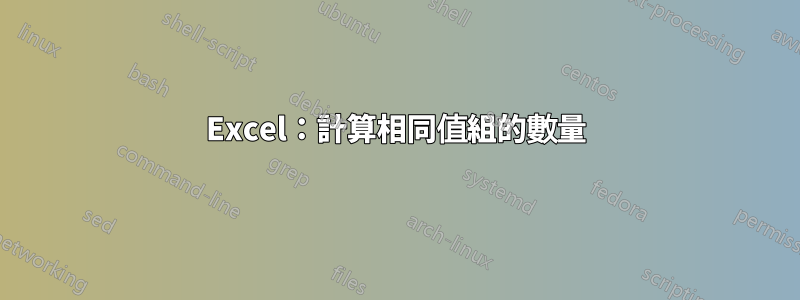 Excel：計算相同值組的數量