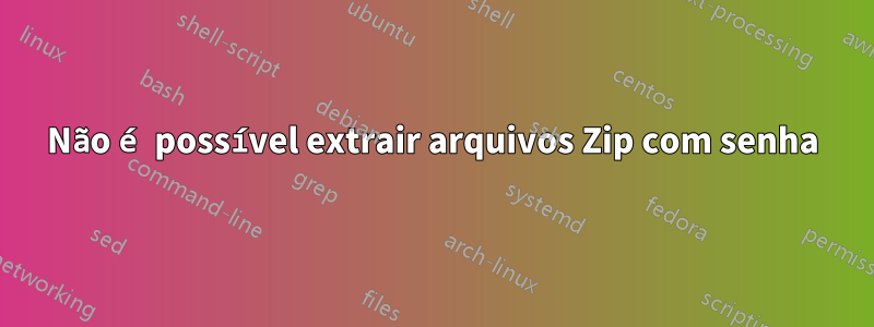Não é possível extrair arquivos Zip com senha