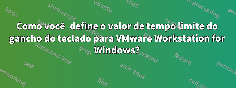 Como você define o valor de tempo limite do gancho do teclado para VMware Workstation for Windows?