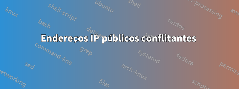 Endereços IP públicos conflitantes