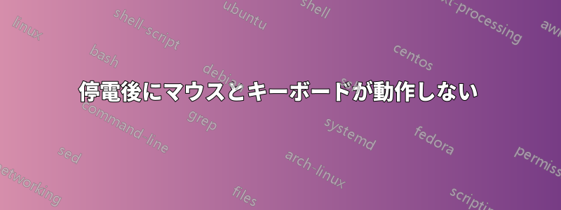 停電後にマウスとキーボードが動作しない