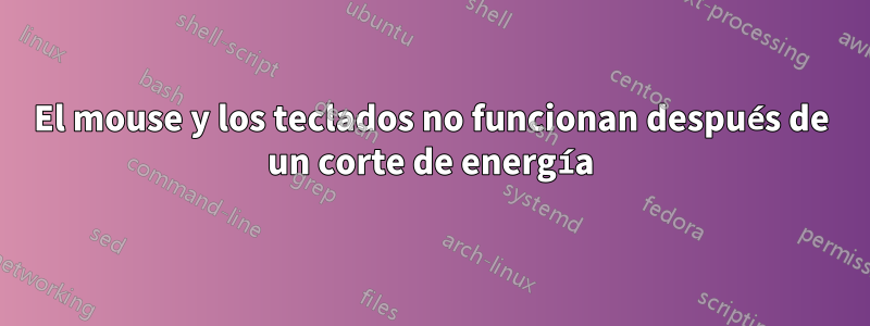 El mouse y los teclados no funcionan después de un corte de energía
