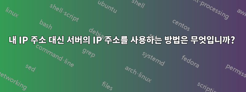 내 IP 주소 대신 서버의 IP 주소를 사용하는 방법은 무엇입니까?