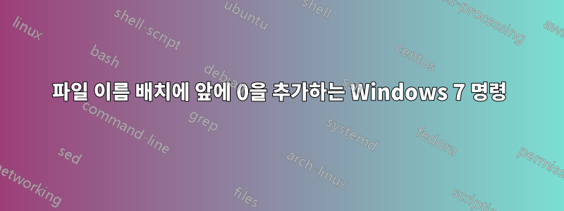 파일 이름 배치에 앞에 0을 추가하는 Windows 7 명령