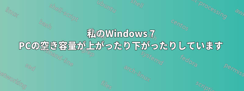 私のWindows 7 PCの空き容量が上がったり下がったりしています