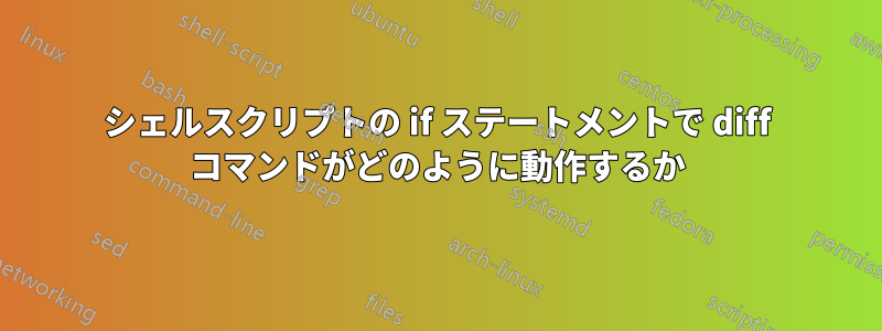 シェルスクリプトの if ステートメントで diff コマンドがどのように動作するか