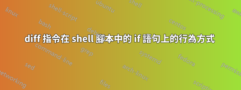 diff 指令在 shell 腳本中的 if 語句上的行為方式