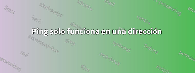 Ping solo funciona en una dirección